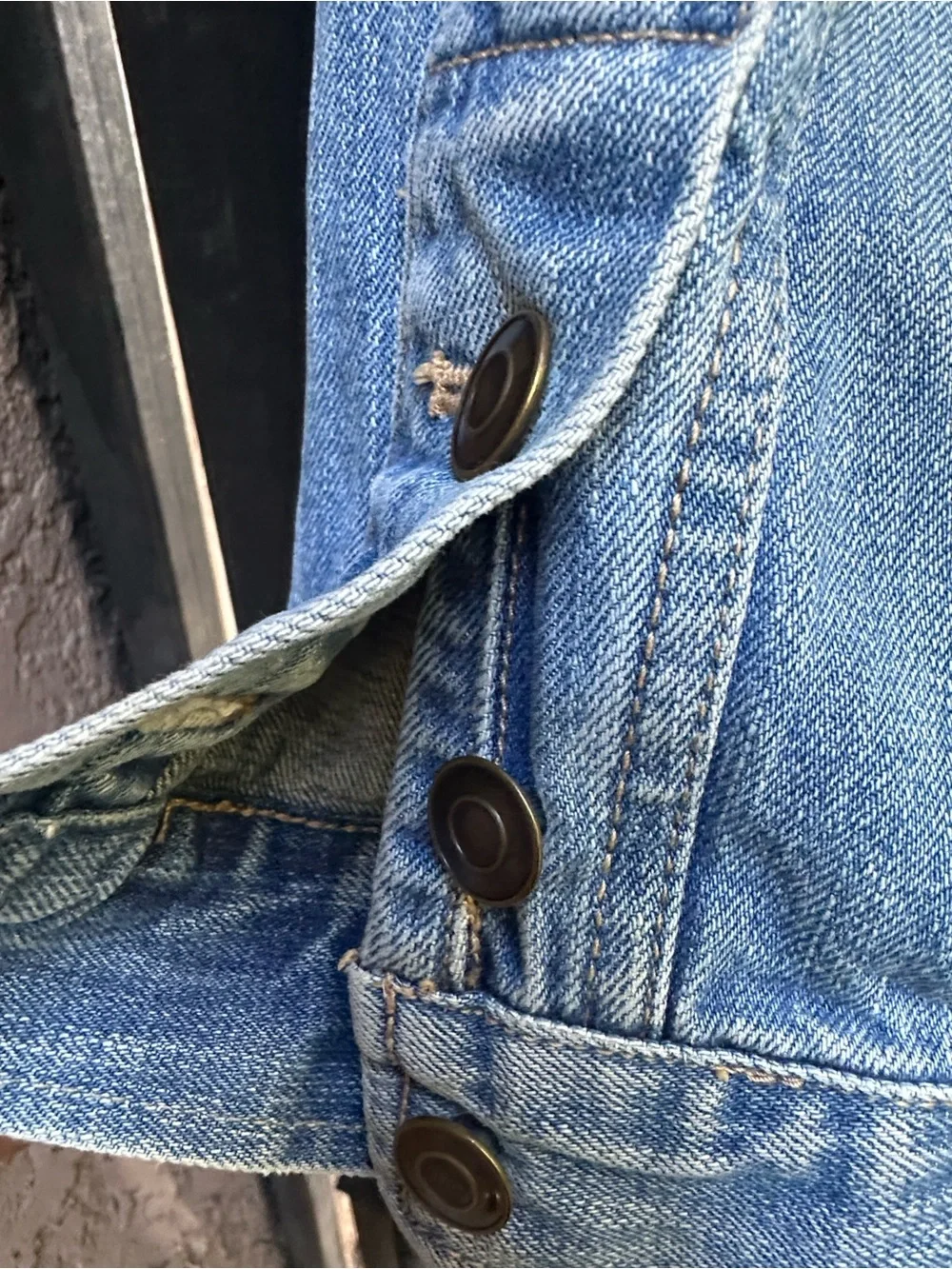 Free People Oversized Double Breasted Blue Denim Jacket